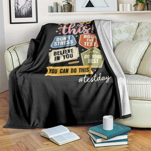 Retro Test Day Motivation You Got This Throw Blanket Rock The Test Believe In You Inspirational Teacher TS02 Print Your Wear