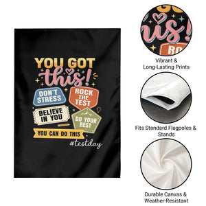 Retro Test Day Motivation You Got This Garden Flag Rock The Test Believe In You Inspirational Teacher TS02 Print Your Wear