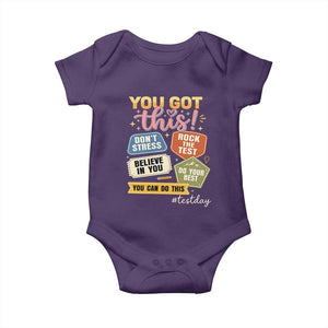 Retro Test Day Motivation You Got This Baby Onesie Rock The Test Believe In You Inspirational Teacher TS02 Purple Print Your Wear