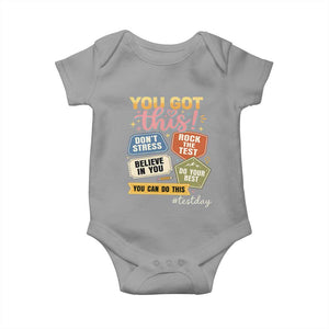 Retro Test Day Motivation You Got This Baby Onesie Rock The Test Believe In You Inspirational Teacher TS02 Sport Gray Print Your Wear