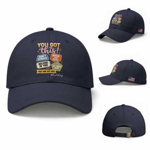 Retro Test Day Motivation You Got This Baseball Cap Rock The Test Believe In You Inspirational Teacher TS02 Baseball Cap Universal Fit Navy Print Your Wear