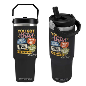 Retro Test Day Motivation You Got This Flip Straw Tumbler Rock The Test Believe In You Inspirational Teacher TS02 One Size: 30 oz Black Print Your Wear