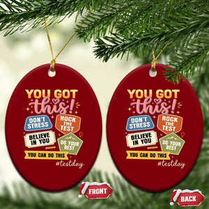 Retro Test Day Motivation You Got This Ceramic Ornament Rock The Test Believe In You Inspirational Teacher TS02 Print Your Wear