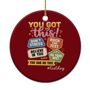 Retro Test Day Motivation You Got This Ceramic Ornament Rock The Test Believe In You Inspirational Teacher TS02 1pc Red Print Your Wear