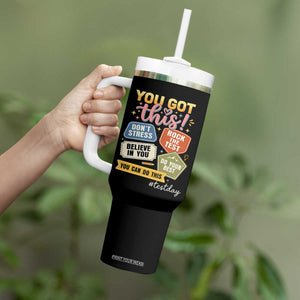 Retro Test Day Motivation You Got This Tumbler With Handle Rock The Test Believe In You Inspirational Teacher TS02 Print Your Wear
