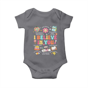 Groovy I Believe In You Testing Motivation Baby Onesie More Than A Score for Teacher Student TS02 Charcoal Print Your Wear