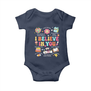 Groovy I Believe In You Testing Motivation Baby Onesie More Than A Score for Teacher Student TS02 Navy Print Your Wear