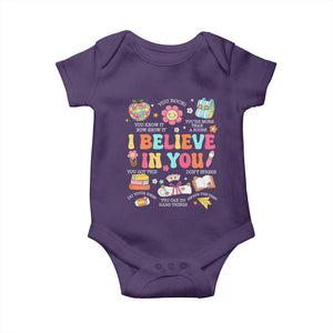 Groovy I Believe In You Testing Motivation Baby Onesie More Than A Score for Teacher Student TS02 Purple Print Your Wear