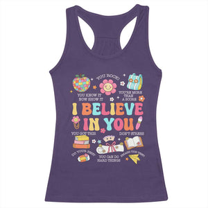 Groovy I Believe In You Testing Motivation Racerback Tank Top More Than A Score for Teacher Student TS02 Purple Print Your Wear