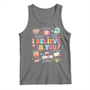 Groovy I Believe In You Testing Motivation Tank Top More Than A Score for Teacher Student TS02 Black Heather Print Your Wear