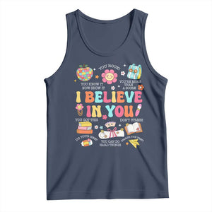 Groovy I Believe In You Testing Motivation Tank Top More Than A Score for Teacher Student TS02 Navy Print Your Wear