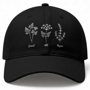 Fennel Dill Thyme Subtle FDT Baseball Cap Botanical Herb Line Art Political Satire