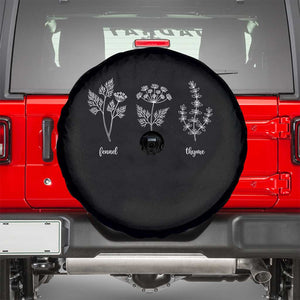 Fennel Dill Thyme Subtle FDT Spare Tire Cover Botanical Herb Line Art Political Satire TS02 Black Print Your Wear