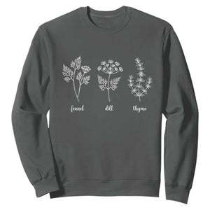 Fennel Dill Thyme Subtle FDT Sweatshirt Botanical Herb Line Art Political Satire TS02 Dark Heather Print Your Wear