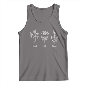 Fennel Dill Thyme Subtle FDT Tank Top Botanical Herb Line Art Political Satire TS02 Deep Heather Print Your Wear