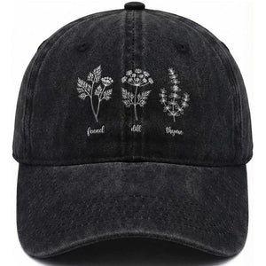 Fennel Dill Thyme Subtle FDT Washed Cotton Baseball Cap Botanical Herb Line Art Political Satire TS02 Print Your Wear