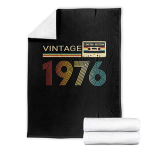 Vintage 1976 Retro Cassette Tape Graphic Throw Blanket Awesome Since 1976 Birthday Gift