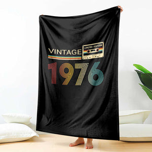 Vintage 1976 Retro Cassette Tape Graphic Throw Blanket Awesome Since 1976 Birthday Gift