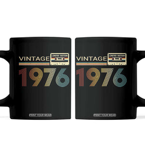 Vintage 1976 Retro Cassette Tape Graphic Coffee Mug Awesome Since 1976 Birthday Gift TS02 Black Print Your Wear
