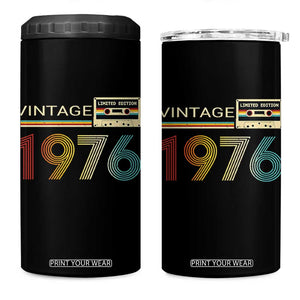 Vintage 1976 Retro Cassette Tape Graphic 4 in 1 Can Cooler Tumbler Awesome Since 1976 Birthday Gift TS02 One Size: 16 oz Black Print Your Wear