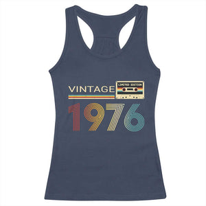Vintage 1976 Retro Cassette Tape Graphic Racerback Tank Top Awesome Since 1976 Birthday Gift TS02 Navy Print Your Wear