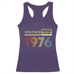 Vintage 1976 Retro Cassette Tape Graphic Racerback Tank Top Awesome Since 1976 Birthday Gift TS02 Purple Print Your Wear