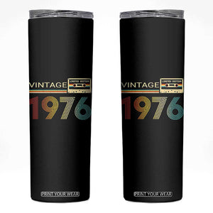 Vintage 1976 Retro Cassette Tape Graphic Skinny Tumbler Awesome Since 1976 Birthday Gift TS02 Black Print Your Wear
