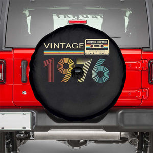 Vintage 1976 Retro Cassette Tape Graphic Spare Tire Cover Awesome Since 1976 Birthday Gift TS02 Black Print Your Wear
