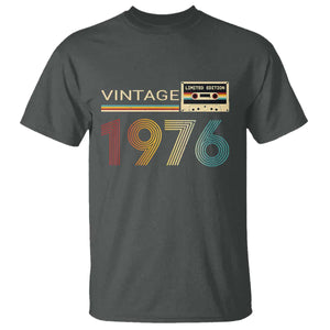 Vintage 1976 Retro Cassette Tape Graphic T Shirt Awesome Since 1976 Birthday Gift TS02 Dark Heather Print Your Wear