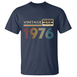 Vintage 1976 Retro Cassette Tape Graphic T Shirt Awesome Since 1976 Birthday Gift TS02 Navy Print Your Wear