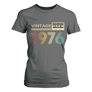 Vintage 1976 Retro Cassette Tape Graphic T Shirt For Women Awesome Since 1976 Birthday Gift TS02 Dark Heather Print Your Wear