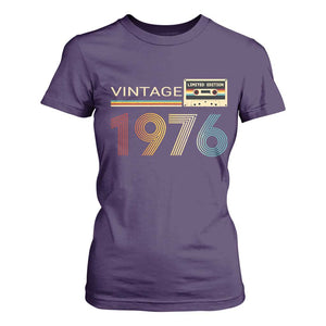 Vintage 1976 Retro Cassette Tape Graphic T Shirt For Women Awesome Since 1976 Birthday Gift TS02 Purple Print Your Wear