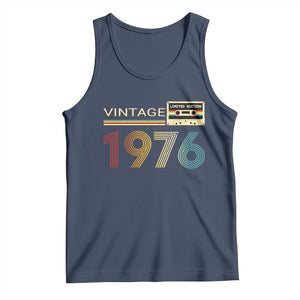 Vintage 1976 Retro Cassette Tape Graphic Tank Top Awesome Since 1976 Birthday Gift TS02 Navy Print Your Wear