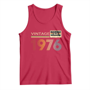 Vintage 1976 Retro Cassette Tape Graphic Tank Top Awesome Since 1976 Birthday Gift TS02 Red Print Your Wear