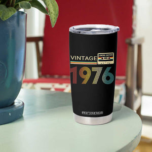 Vintage 1976 Retro Cassette Tape Graphic Tumbler Cup Awesome Since 1976 Birthday Gift TS02 Print Your Wear