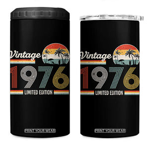 Vintage 1976 Limited Edition 4 in 1 Can Cooler Tumbler Retro Sunset 50th Birthday Graphic TS02 One Size: 16 oz Black Print Your Wear
