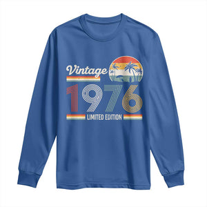 Vintage 1976 Limited Edition Long Sleeve Shirt Retro Sunset 50th Birthday Graphic TS02 Royal Blue Print Your Wear