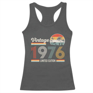 Vintage 1976 Limited Edition Racerback Tank Top Retro Sunset 50th Birthday Graphic TS02 Dark Heather Print Your Wear