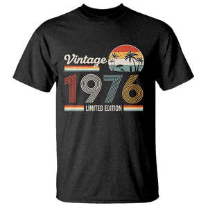 Vintage 1976 Limited Edition T Shirt Retro Sunset 50th Birthday Graphic TS02 Black Print Your Wear