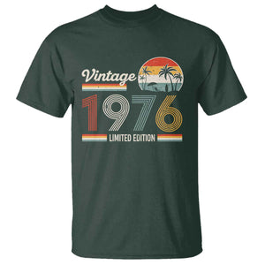 Vintage 1976 Limited Edition T Shirt Retro Sunset 50th Birthday Graphic TS02 Dark Forest Green Print Your Wear