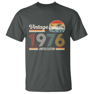 Vintage 1976 Limited Edition T Shirt Retro Sunset 50th Birthday Graphic TS02 Dark Heather Print Your Wear