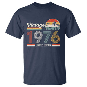 Vintage 1976 Limited Edition T Shirt Retro Sunset 50th Birthday Graphic TS02 Navy Print Your Wear