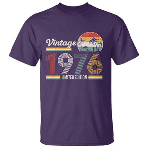 Vintage 1976 Limited Edition T Shirt Retro Sunset 50th Birthday Graphic TS02 Purple Print Your Wear