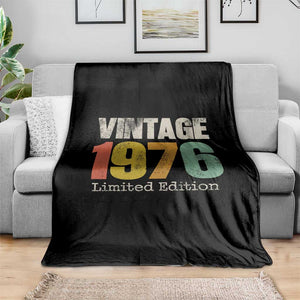 Vintage 1976 Limited Edition Throw Blanket Distressed Retro Typography 50th Birthday
