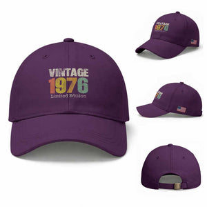 Vintage 1976 Limited Edition Baseball Cap Distressed Retro Typography 50th Birthday