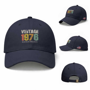 Vintage 1976 Limited Edition Baseball Cap Distressed Retro Typography 50th Birthday