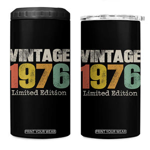 Vintage 1976 Limited Edition 4 in 1 Can Cooler Tumbler Distressed Retro Typography 50th Birthday TS02 One Size: 16 oz Black Print Your Wear