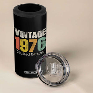 Vintage 1976 Limited Edition 4 in 1 Can Cooler Tumbler Distressed Retro Typography 50th Birthday TS02 Print Your Wear