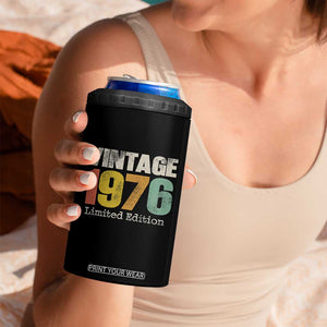 Vintage 1976 Limited Edition 4 in 1 Can Cooler Tumbler Distressed Retro Typography 50th Birthday TS02 Print Your Wear