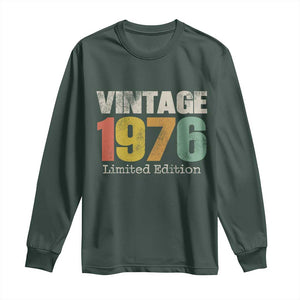 Vintage 1976 Limited Edition Long Sleeve Shirt Distressed Retro Typography 50th Birthday TS02 Dark Forest Green Print Your Wear